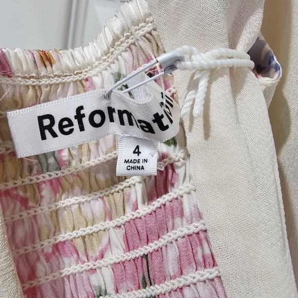 Reformation Genesis Silk Dress in Giverny - Picture 6 of 7